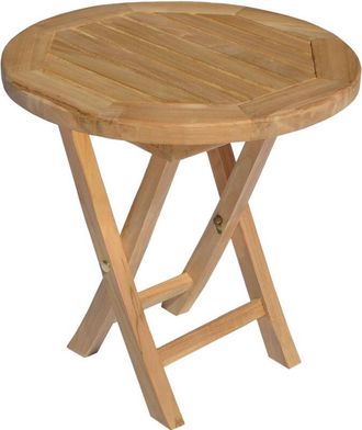 Happy Garden Happy Garden - Mesa auxiliar redonda de teca lombok