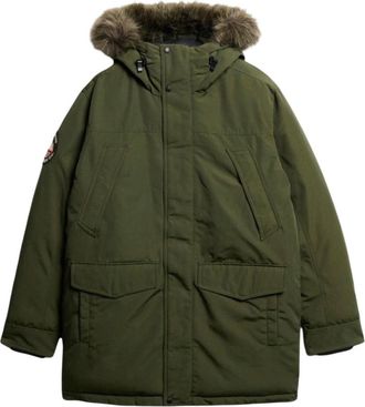 Superdry Parka Everest con ribete de piel sint&eacute;tica - Jackets - Hombre - Verde - 2XL