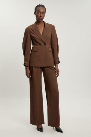 Karen Millen Womens Tailored Straight Leg Cigarette Trouser - Chocolate - Size 16 UK