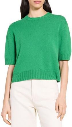 Theory Short Sleeve Cashmere Sweater in Bright Leaf at Nordstrom Rack, Size Large