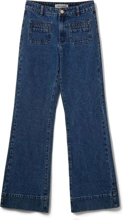 Sofie Schnoor Denim Blauwe Wijde Spijkerbroek - Dames - Loose Fit Jeans - Blauw - 2XS - Denim - Jeans