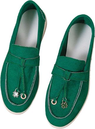 Generic Loafers for Women Solid Color Canvas Shoes Slip-on Comfy Walking Shoes Lightweight Breathable Flat Trainer Wide Fit Trainers Non Slip Work Shoe Barefo