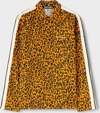 Palm Angels Mens Cheetah Track Shirt Orange/Black - Size Medium