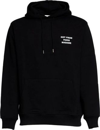 Dr&ocirc;le de Monsieur Le Slogan Hoodie - Heren - Hoodies - Zwart - S - Katoen - Hoodies & sweatvesten
