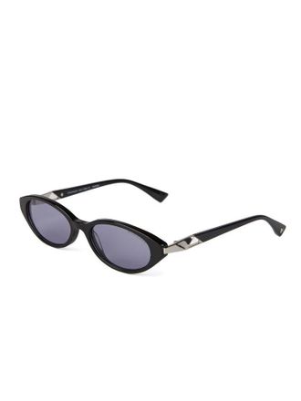 Ana Hickmann Womens Sunglasses Black-Silver Acetate Eyewear - Black/silver