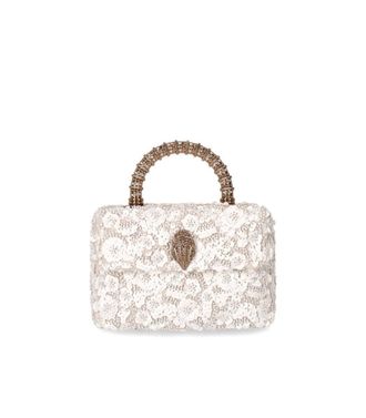 Kurt Geiger Kensington Paillettes Mini White Handbag