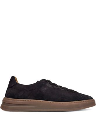 Henderson Baracco suede leather lace-up trainers - Black
