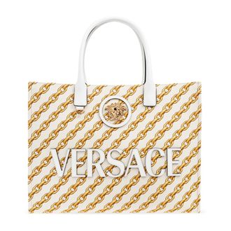 Versace Tote Bags, female, Beige, Size: ONE SIZE Shopper type bag