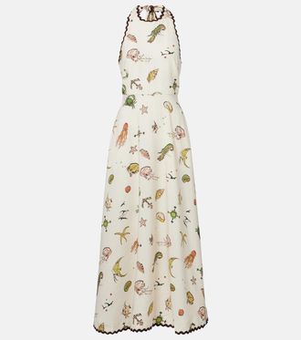 Alemais Printed halterneck midi dress