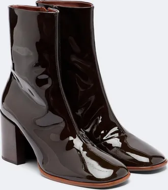 Dries Van Noten Patent leather mid-calf boots
