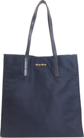 Miu Miu Navy Nylon Tote Bag (Pre-Owned)