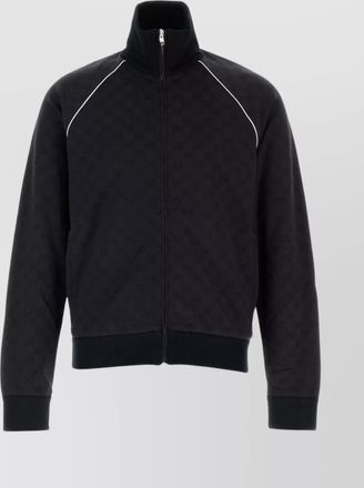 Gucci embroidered high collar nylon blend sweatshirt