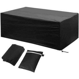 OEM Funda Protectora Para Muebles De Exterior De 242x162x100cm, Impermeable, Resistente Al Viento Y Al Polvo, De Tela Oxford Negra 210d, Lona Para Muebles