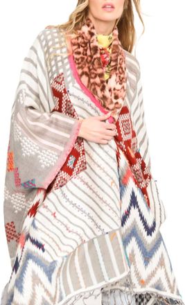 Aratta Nobel Blanche Poncho In Multi