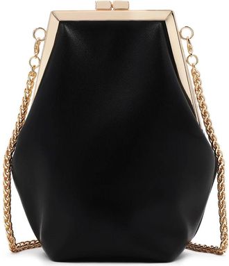 Kazar Gelegenheidstas met metalen frame - Dames - Clutches - Zwart - ONE Size - Leer - Tassen