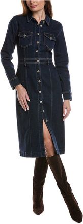 7 For All Mankind Fitted Denim Midi Dress