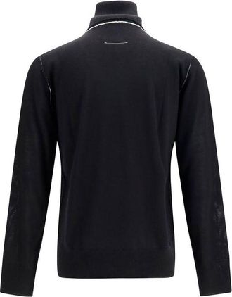 Maison Margiela Mens Black Wool Oves Aries Turtleneck Clothing