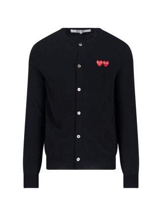 Comme Des Gar&ccedil;ons Black Heart Motif Button-Down Cardigan