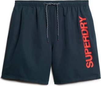 Superdry Grafische zwemshorts in blauw polyester - Heren - Strandmode - Blauw - M - Polyester - Badmode