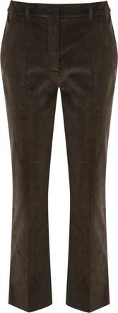 Max Mara Bruine Velvet Flared Broek - Dames - Straight fit broeken - Bruin - XS - Katoen - Broeken