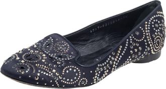 Gina Black Satin Studded Ballet Flats