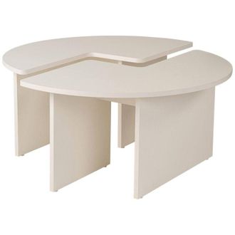 Dmora Tavolino da salotto Codroipo, Tavolo basso da caffè, Portariviste per divano, Ripiano da soggiorno, 90x90 h41 cm, Bianco - Dmora