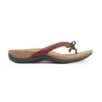 Vionic Bella Leather Womens Toe Post Sandals - Syrah - Size:UK 6.5