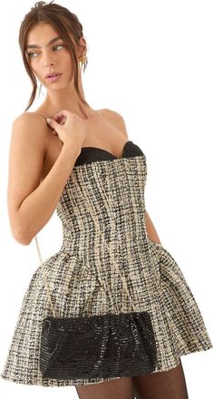 Misspap Ruched Sequin Clutch Bag, One Size, black