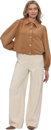 Aaiko Dames, Blouses & Shirts, Bruin, Maat: 2XL Leer