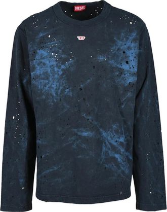 Diesel tshirt - Heren - Longsleeves - Blauw - XL - Katoen - Tops