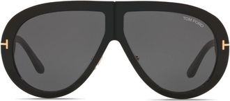 Tom Ford Eyewear Troy pilot-frame sunglasses - unisex - Acetate - 61 - Black