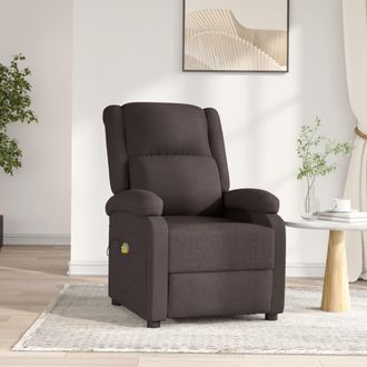 vidaXL Vidaxl - Sill&oacute;n De Masaje El&eacute;ctrico Tela Marr&oacute;n Oscuro