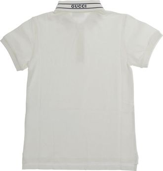 Gucci Boys Kids Polo Shirt White Cotton T-Shirts And Polos