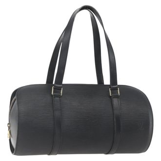 Louis Vuitton Soufflot Handbag Epi Leather Black Leather Handbag (Pre-Owned)
