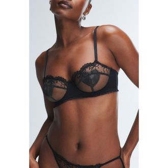 Savage x Fenty Loveline Balconette Bra in Black Caviar at Nordstrom, Size 32A
