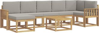 vidaXL Conjunto De Sof&aacute;s De Exterior 8 Uds. Blanco Y Gris Claro Vidaxl