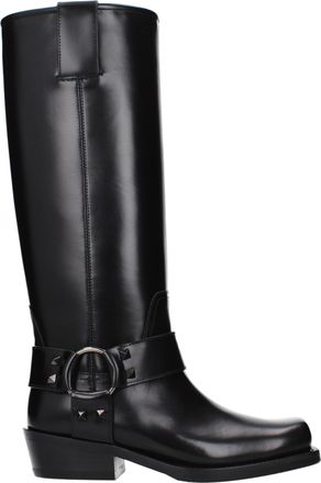 Valentino Garavani Mujers Botas de Cuero Negras