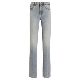 Dolce & Gabbana Logo Plaque Jeans - female - Dolce & Gabbana - Bootcut Jeans - Gray - L - Jeans