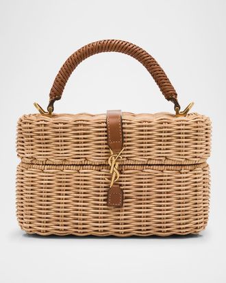 Saint Laurent YSL Vanity Bag in Raffia Wicker