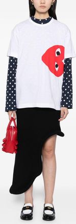 Comme Des Gar&ccedil;ons Red Heart Graphic T-shirt - White