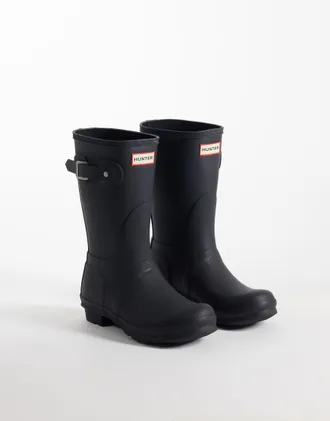 Hunter Original stivali da pioggia corti neri-Nero