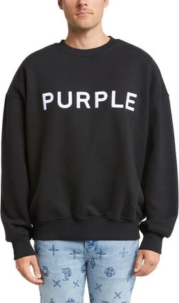 Purple Cotton Graphic Fleece Sweatshirt in Black at Nordstrom, Size Small