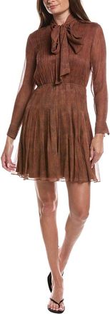 Lafayette 148 New York Pintuck Bow Silk Dress