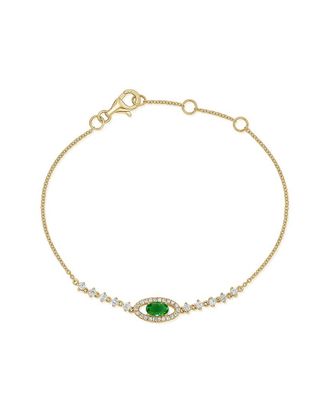 Sabrina Designs 14K 0.64 Ct. Tw. Diamond & Emerald Chain Bracelet
