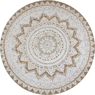 vidaXL Alfombra Redonda Con Estampado Yute Trenzado 150 Cm Vidaxl