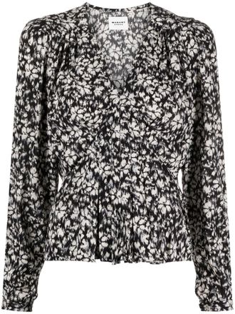 Isabel Marant Blusa Eddy con stampa a fiori - Nero