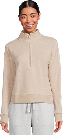 Travis Mathew Cloud 1/2 Zip Womens Jacket Heather Natural : 2XL, Cotton/Polyester/Spandex