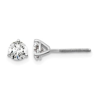 Diamond2Deal 14k White Gold 3/4 ct Round Lab Grown Diamond Stud Earrings Screw Back VS Clarity, D-E Color