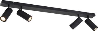 QAZQA Moderno Foco De Techo Moderno Negro 4 Luces Regulable - Renna Acero Alargada Adecuado Para Led Max. 4 X 35 Watt - Qazqa
