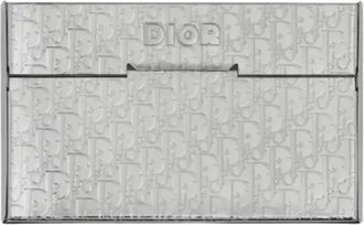 Dior Silver Oblique Metal Card Holder